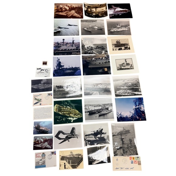 Other - Vintage Royal Navy Aircraft Carrier & Jet Photo Collection HMS Eagle - BW